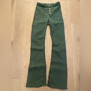 Green Zara Flare Jeans